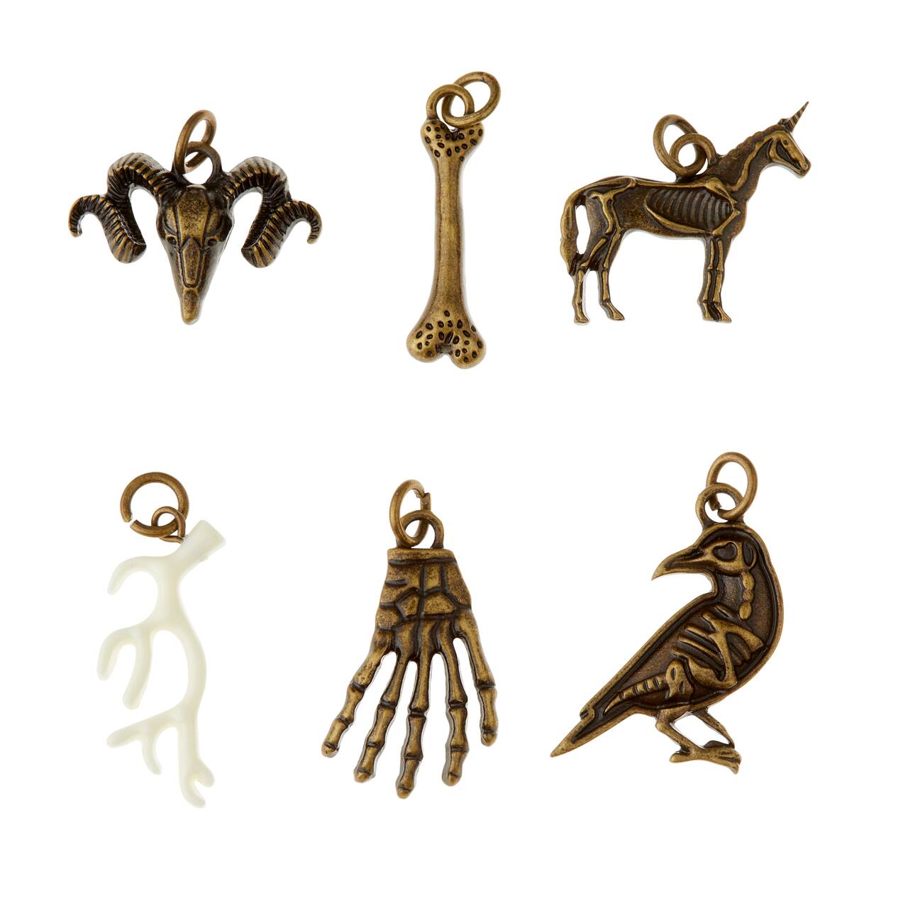 12 Packs: 6 ct. (72 total) Found Objects Metal Animal Bone Charms by Bead Landing™